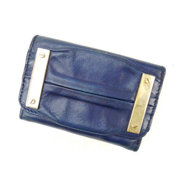 Authentic Used Chloe Key holder Key case Navy Woman - Picture 1 of 5